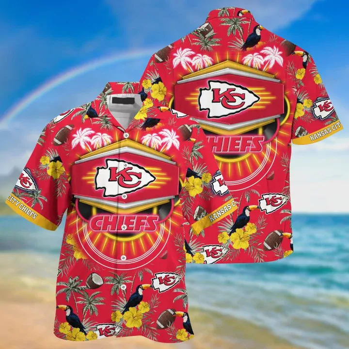 Kansas City Chiefs Tropical Champion Hawaiian 3d hawaiian Shirt