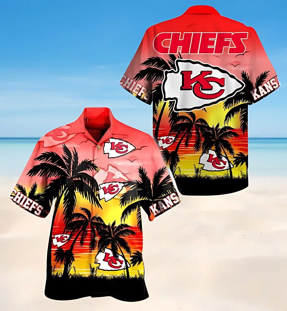 Kansas City Chiefs Tropical Sunset Hawaiian 3d hawaiian Shirt