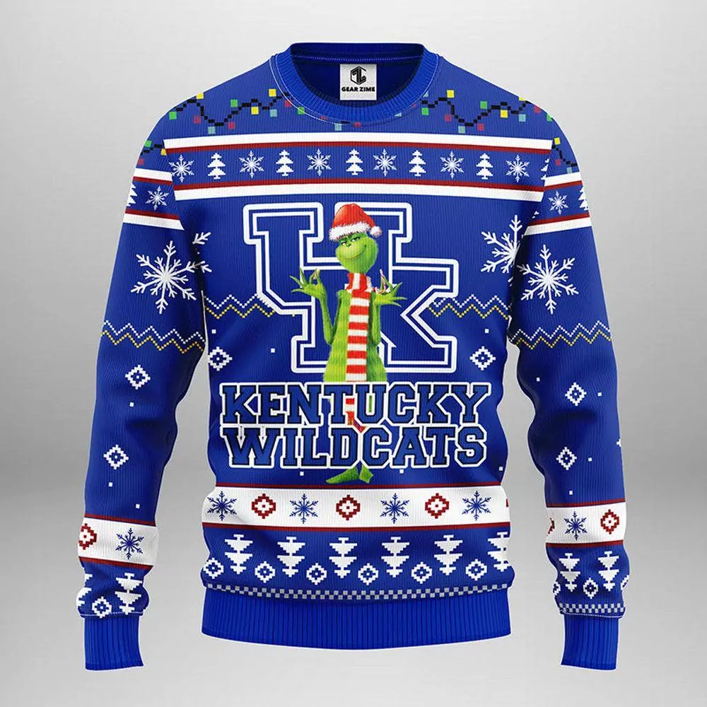 Kentucky Wildcats Grinch Party Ideas Christmas Awesome 3d ugly sweatshirt