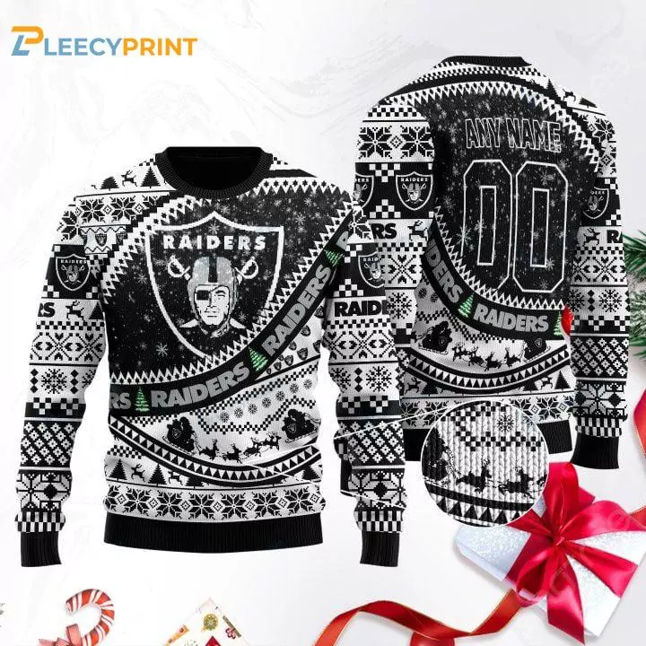 Las Vegas Raiders Football Gift For Fan Wool Christmas 3d ugly sweatshirt