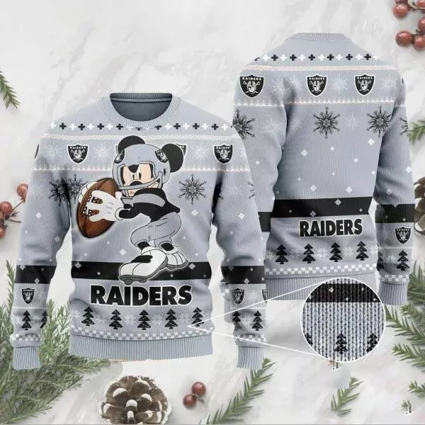 Las Vegas Raiders Logo Football Gloves Christmas 3d ugly sweatshirt