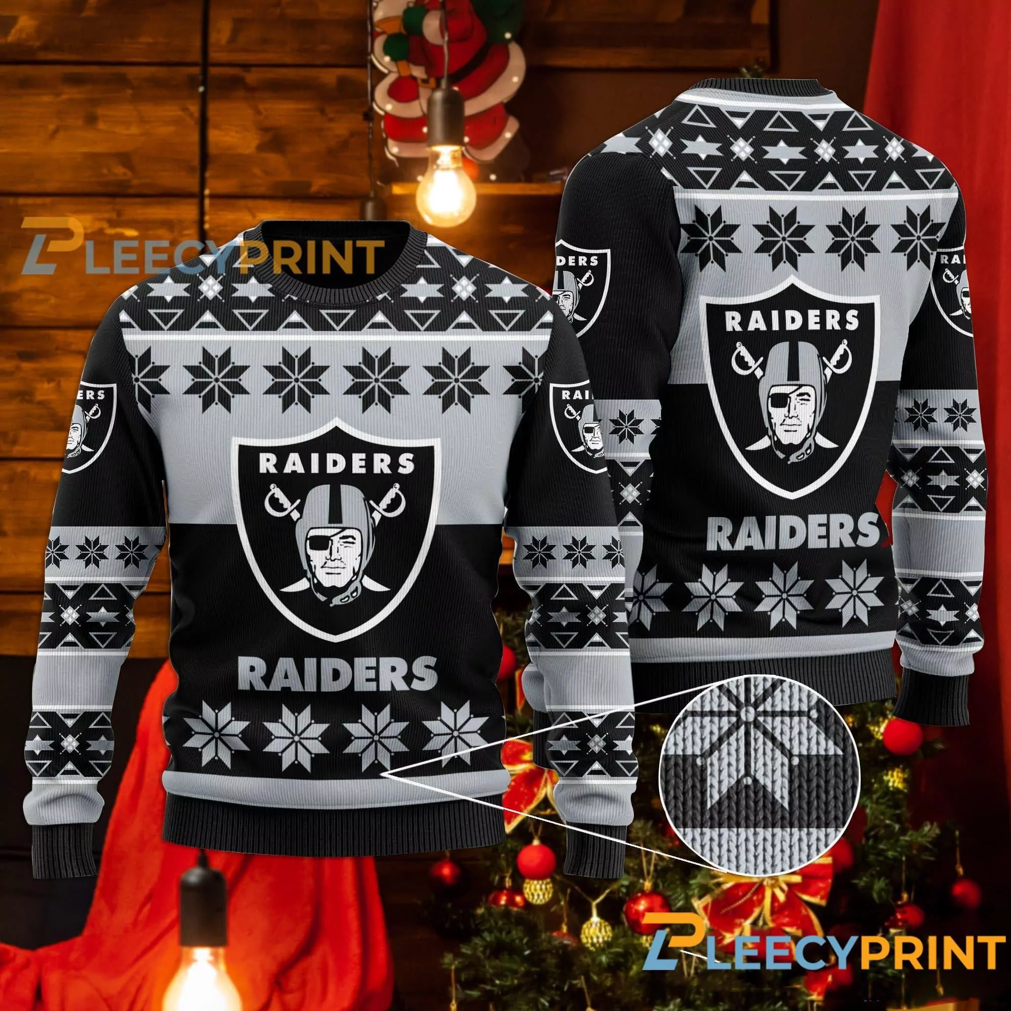 Las Vegas Raiders Logo Football Gloves Christmas 3d ugly sweatshirt