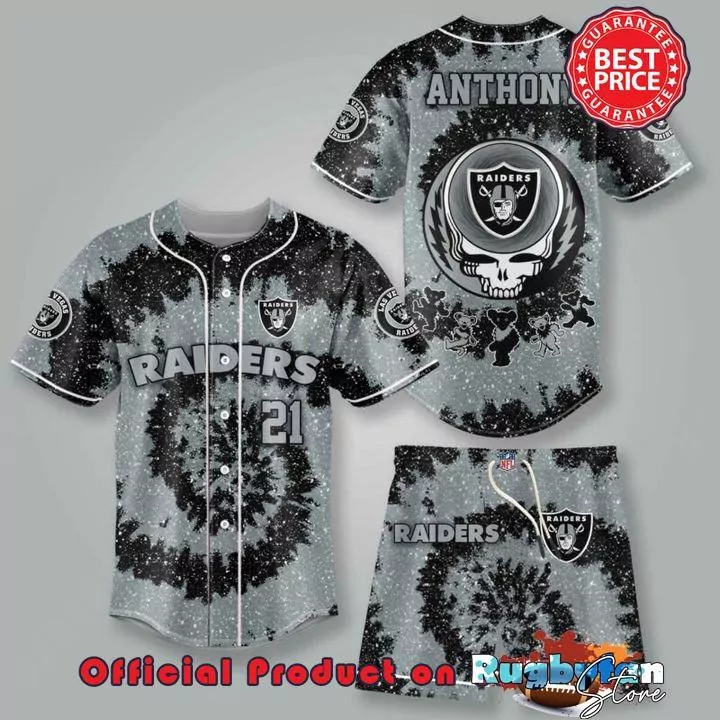 Las Vegas Raiders NFL Grateful Dead Personalized Baseball 3d Baseball Shirt