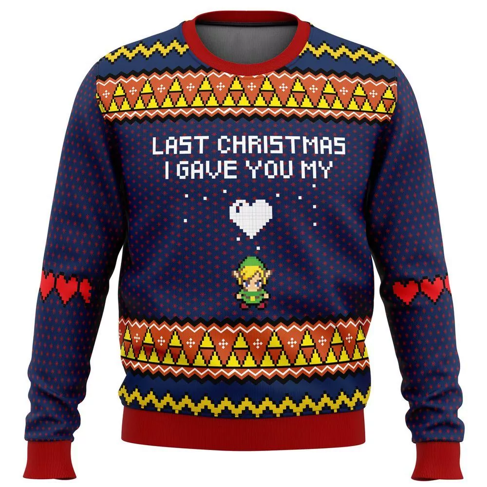 Last Christmas I Gave You My Heart Zelda Party Ideas Christmas Awesome 3d ugly sweatshirt