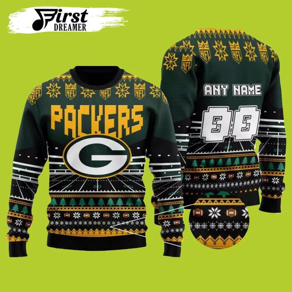 Logo Nfl Custom Green Bay Packers Christmas Awesome 3d ugly sweatshirt