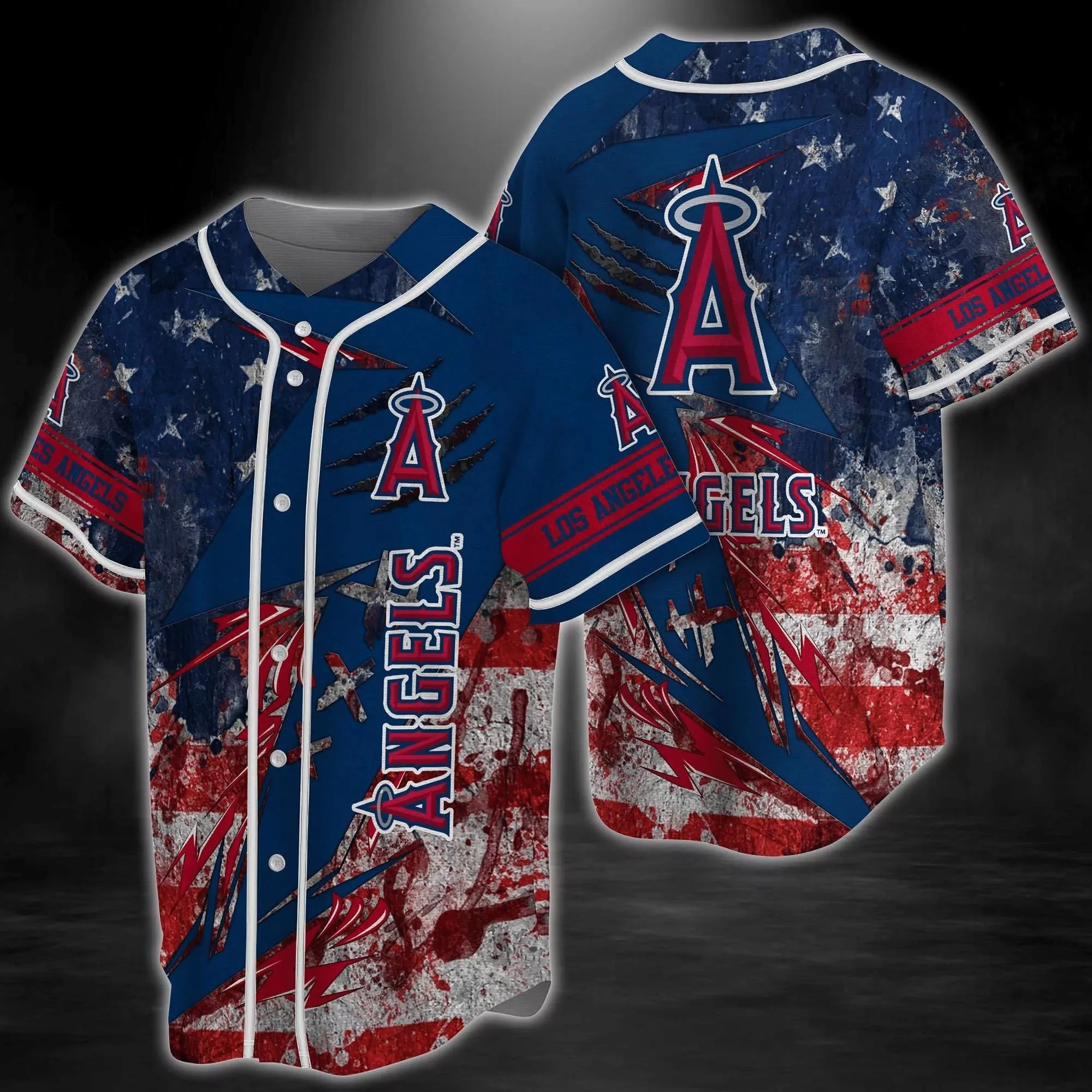 Los Angeles Angels MLB Baseball US Flag 3d Baseball Shirt