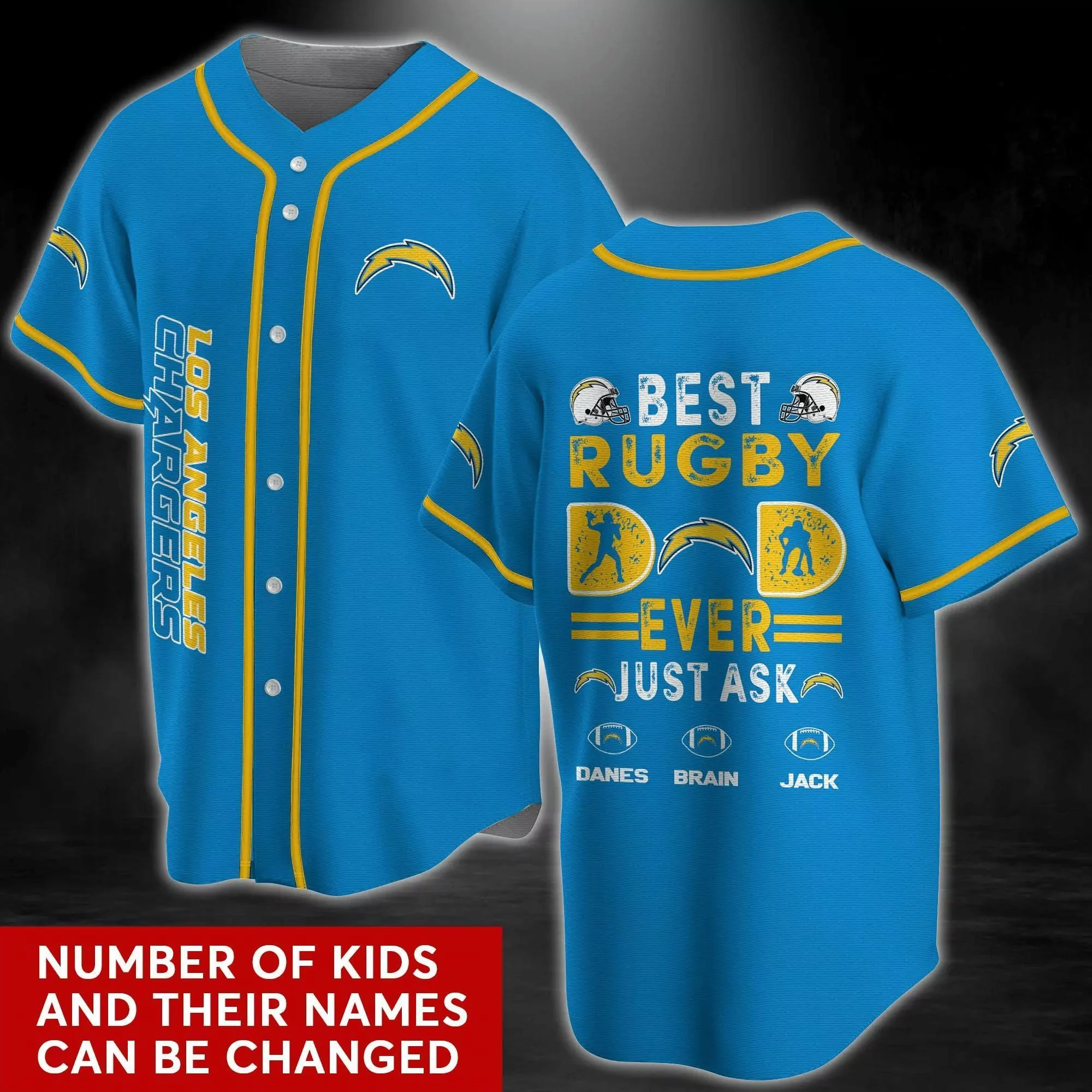 Los Angeles Chargers NFL Grateful Dead Personalized Baseball 3d Baseball Shirt