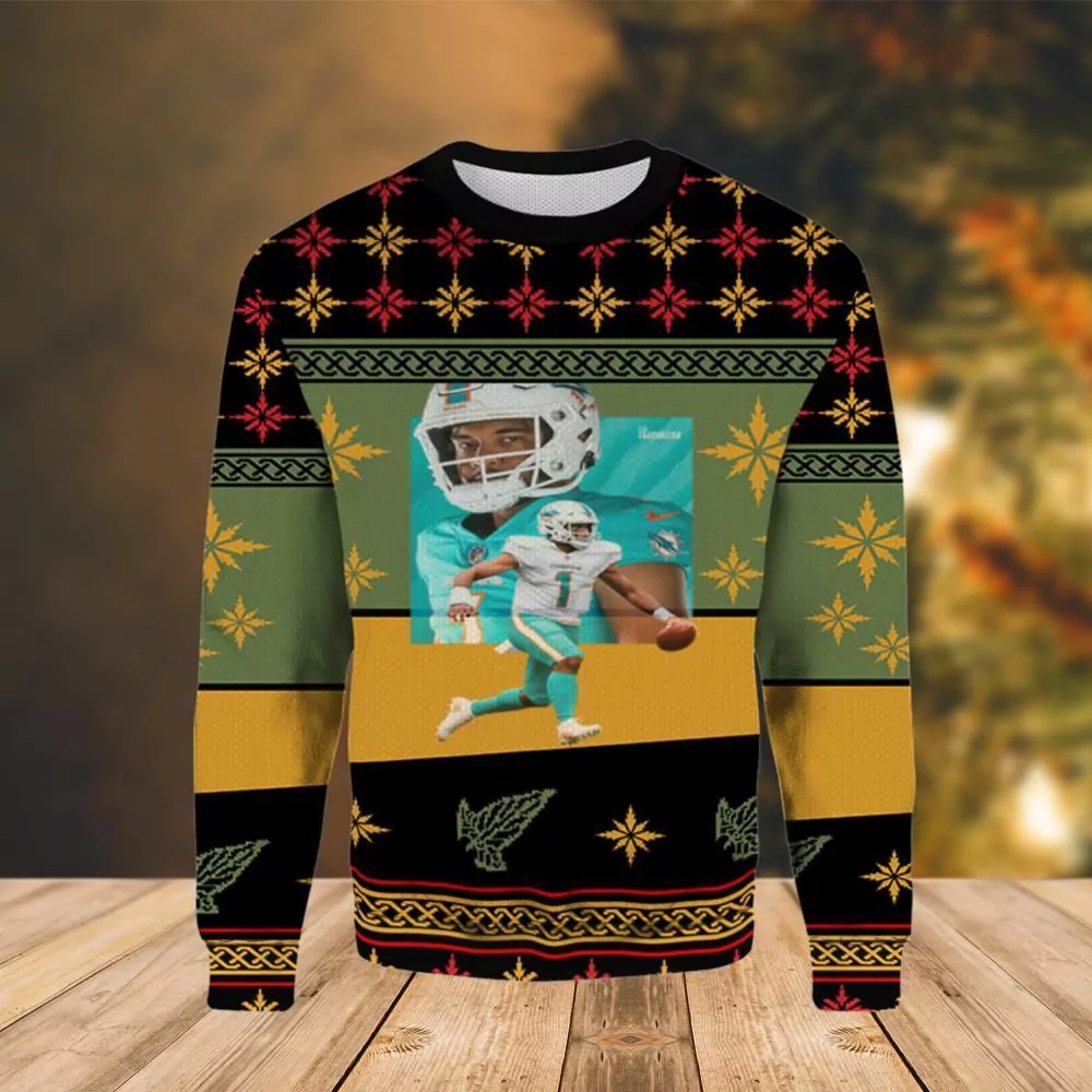 Miami Dolphins 1972 Chirmas 3d ugly sweatshirt