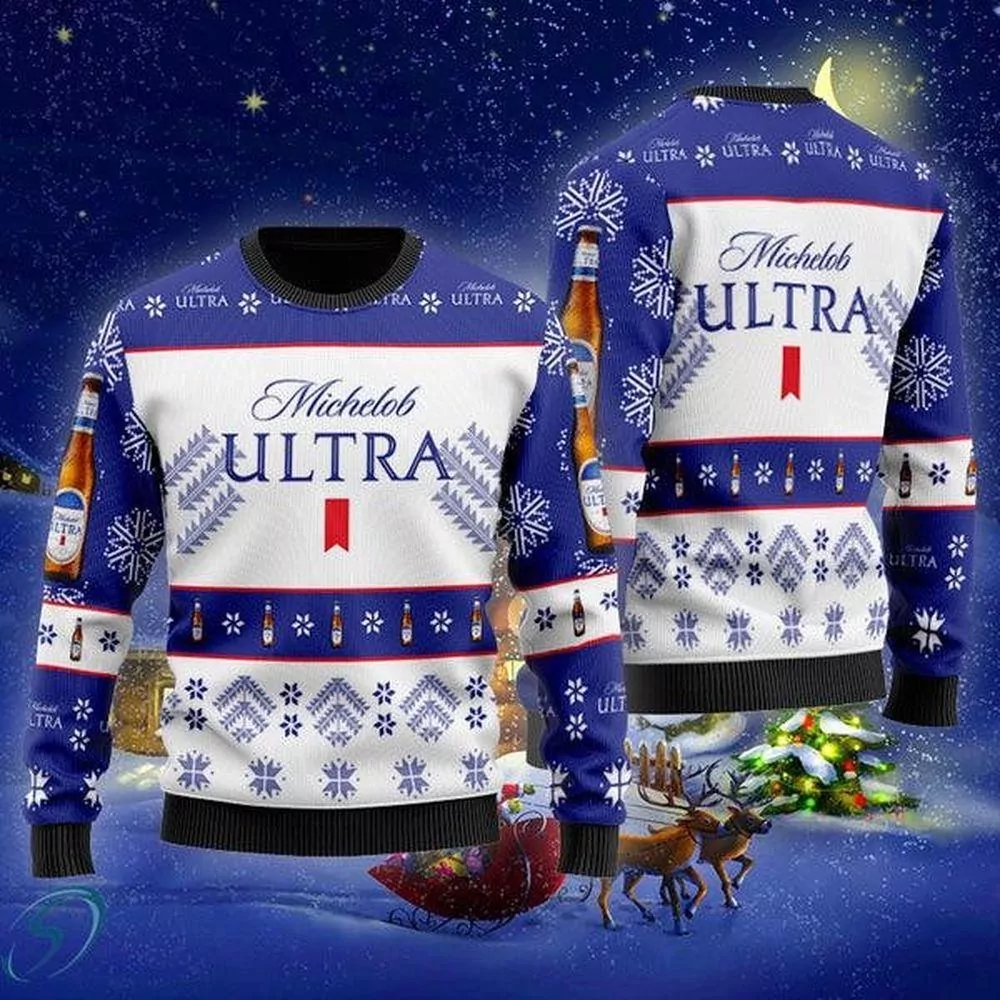 Michelob Ultra Christmas 3d ugly sweatshirt