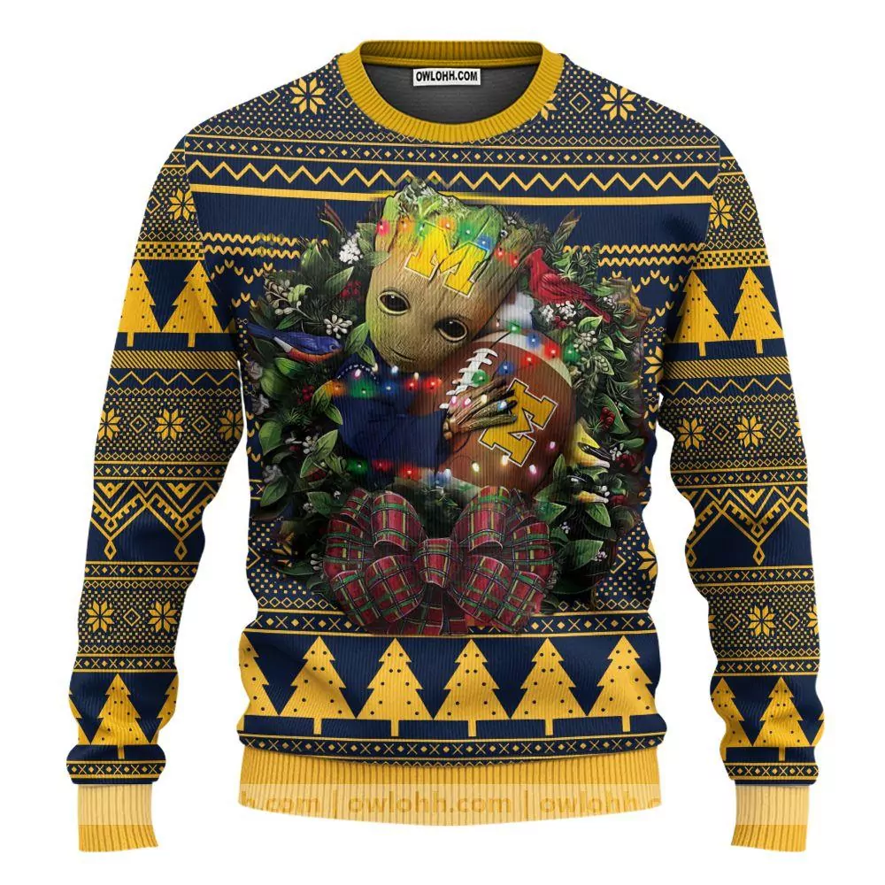 Michigan Wolverines Grateful Dead Party Ideas Christmas Awesome 3d ugly sweatshirt