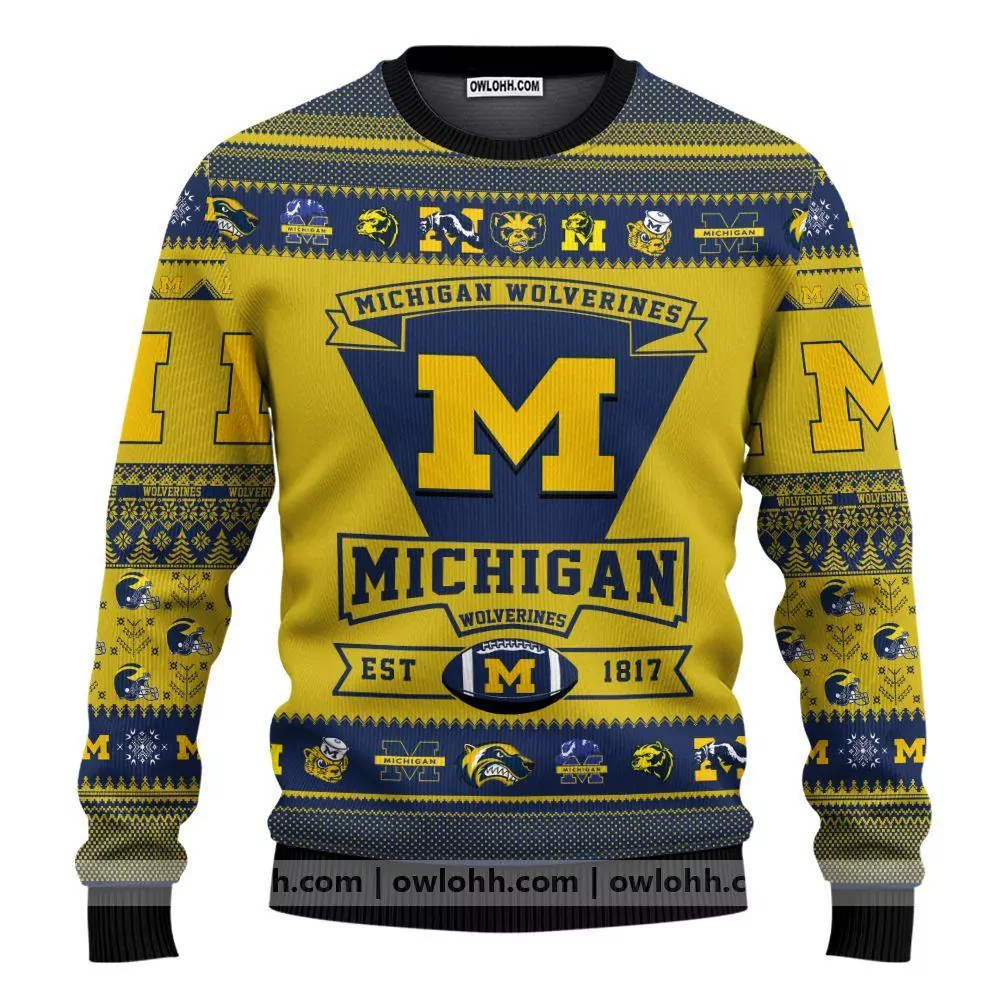 Michigan Wolverines Grateful Dead Party Ideas Christmas Awesome 3d ugly sweatshirt