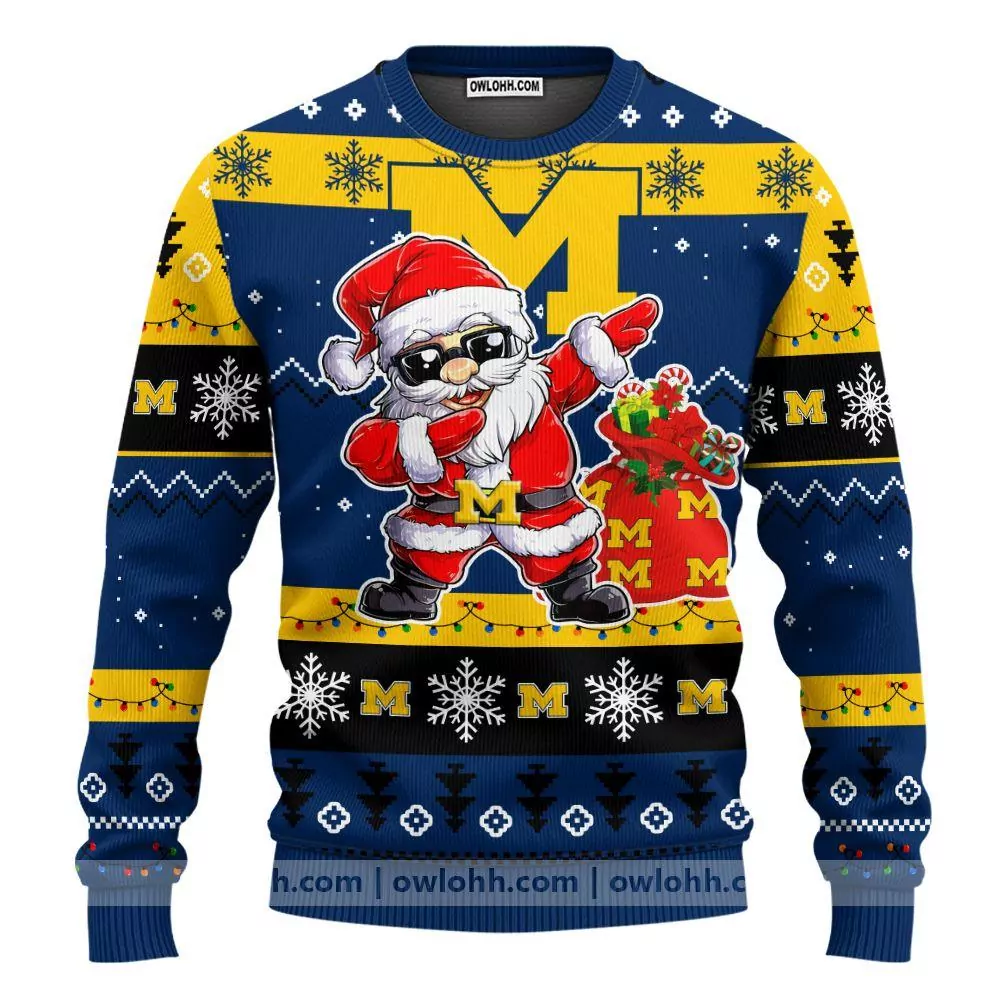 Michigan Wolverines Hohoho Mickey Party Ideas Christmas Awesome 3d ugly sweatshirt