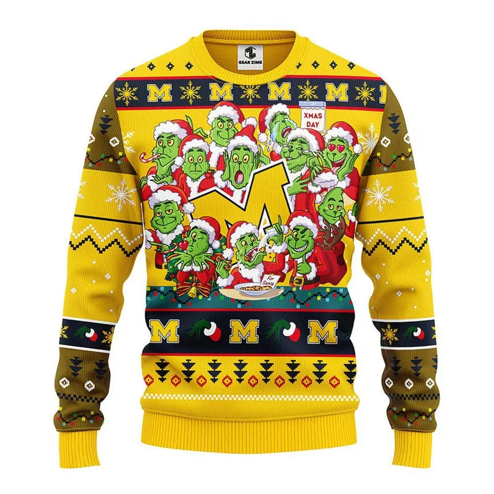Michigan Wolverines Hohoho Mickey Party Ideas Christmas Awesome 3d ugly sweatshirt