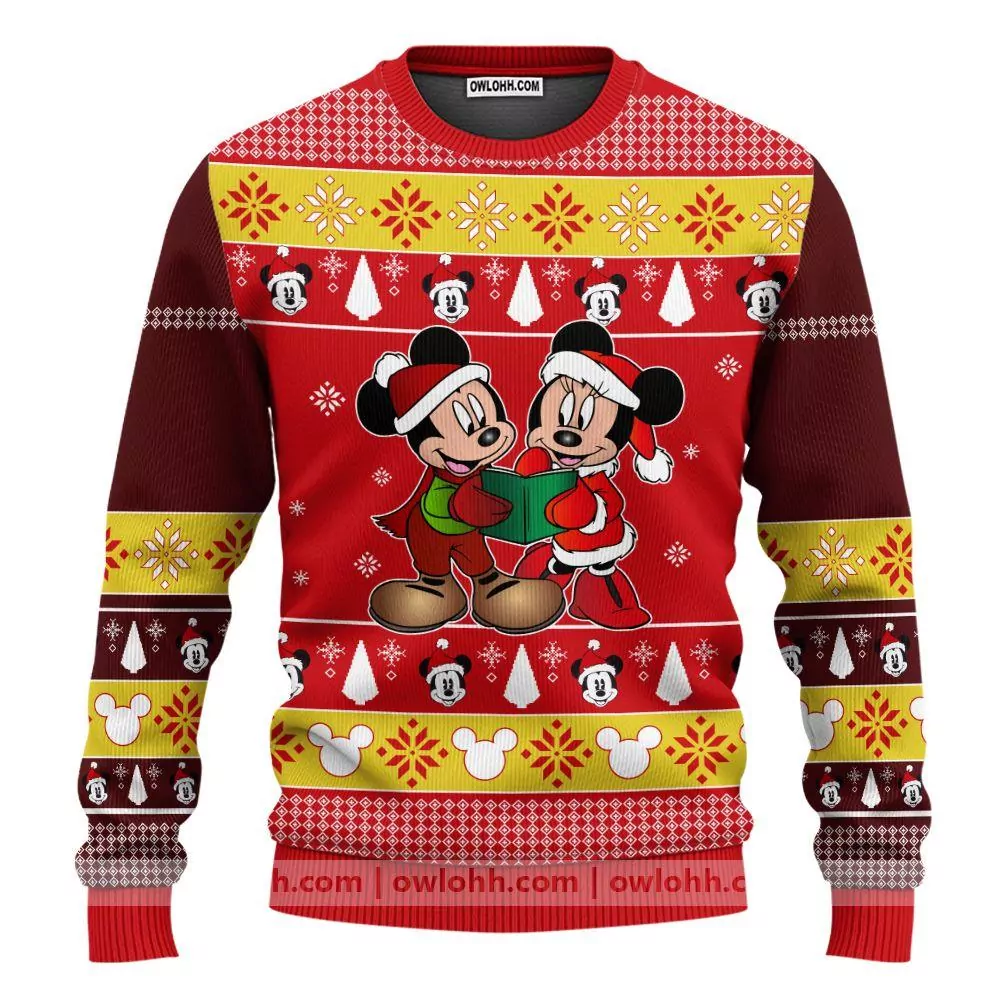 Mickey And Minnie Mouse Santa Custom Christmas 3d ugly sweatshirt