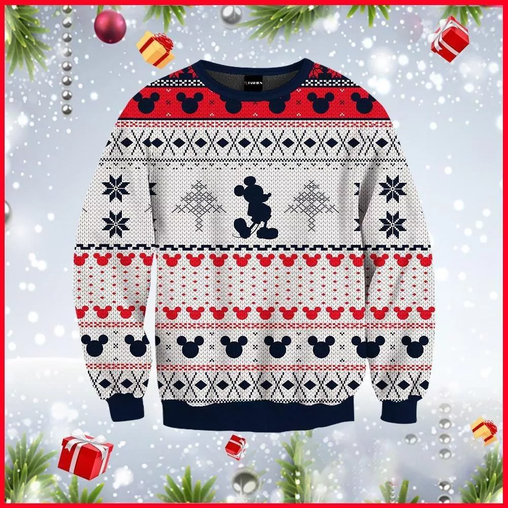 Mickey And Minnie Mouse Santa Custom Christmas 3d ugly sweatshirt