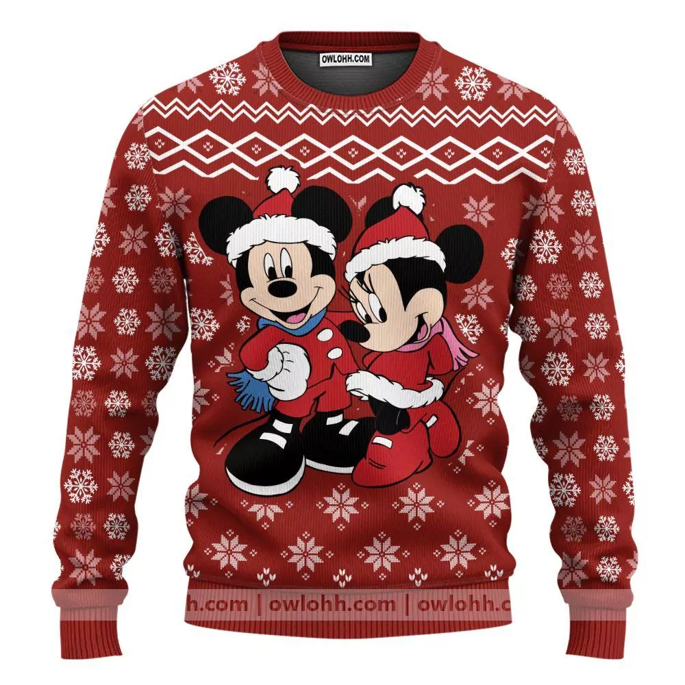 Mickey And Minnie Mouse Santa Custom Christmas 3d ugly sweatshirt