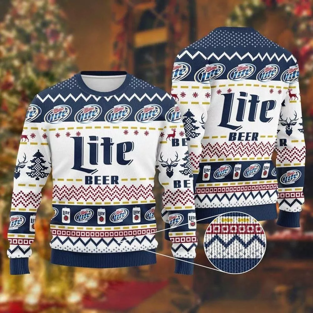 Miller Lite Christmas Royal Blue Limited 3d ugly sweatshirt
