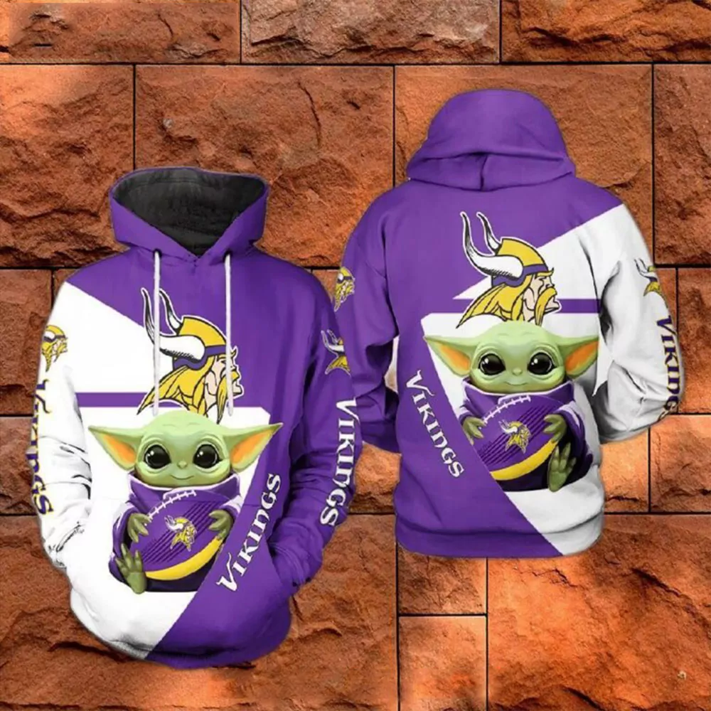 Minnesota Vikings NFL Baby Yoda Team 3d