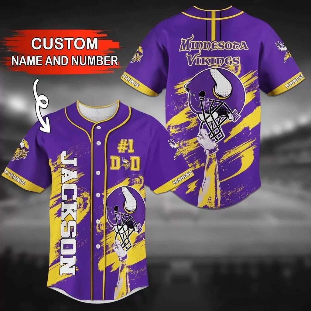 Minnesota Vikings NFL Grateful Dead Personalized Baseball 3d Baseball Shirt