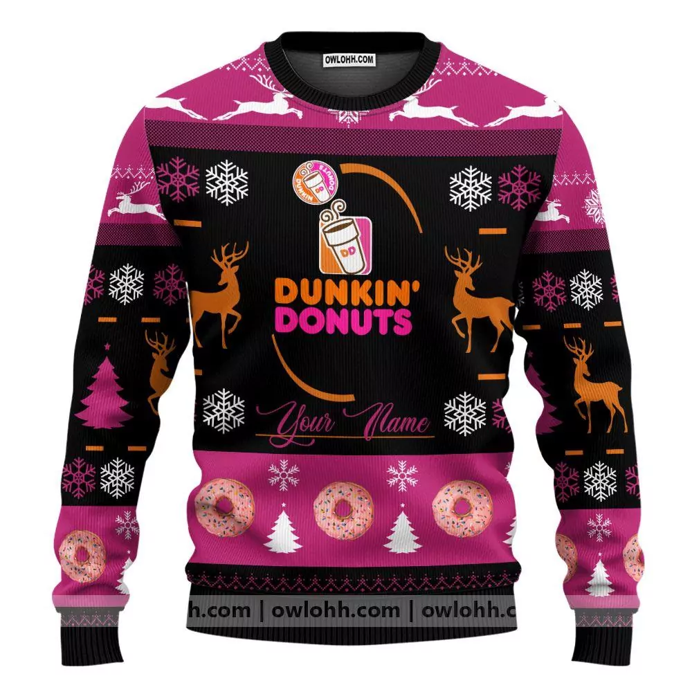 Most Wonderful Time For A Dunkin Donuts Christmas Awesome 3d ugly sweatshirt