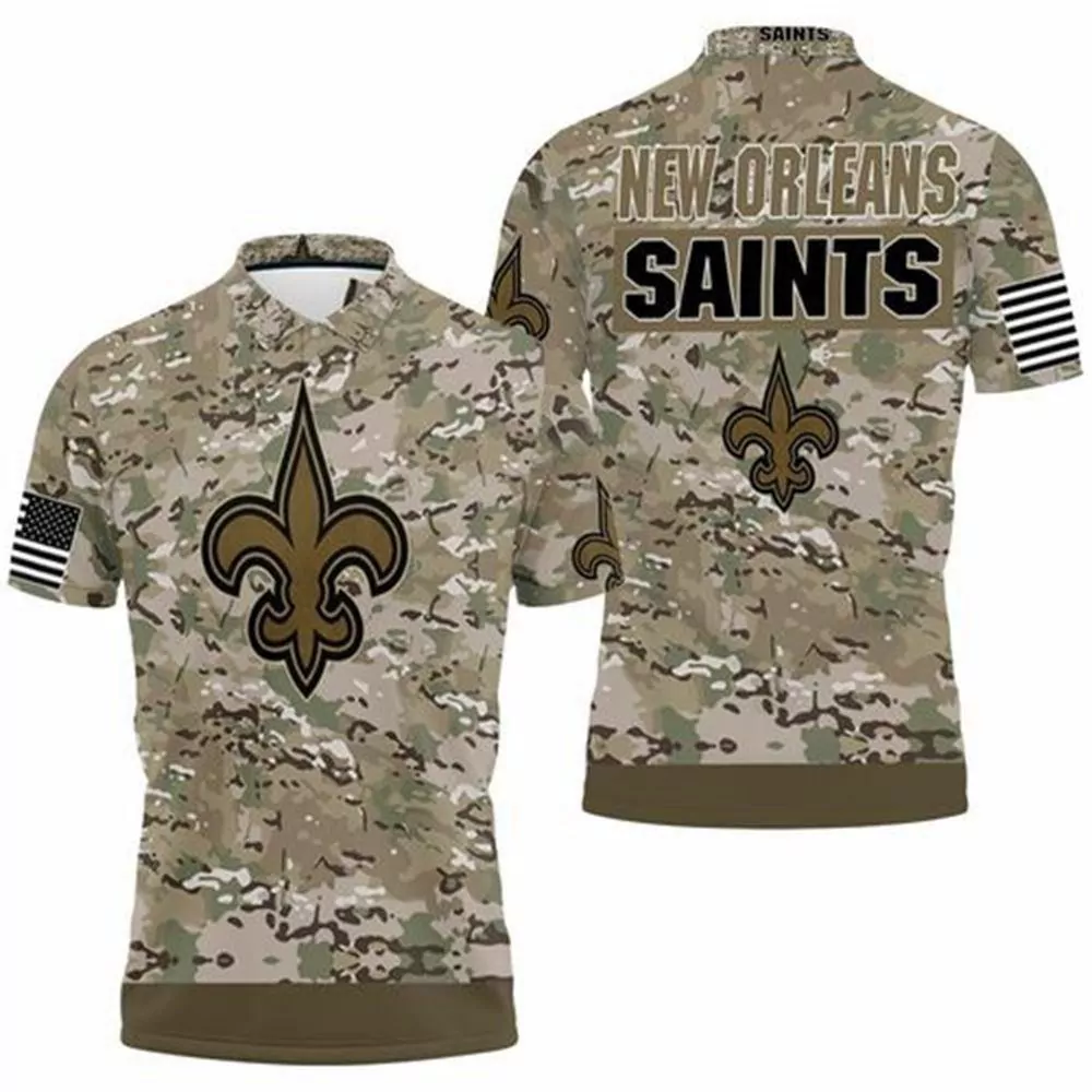 New Orleans Saints Camouflage Veteran 3d polo