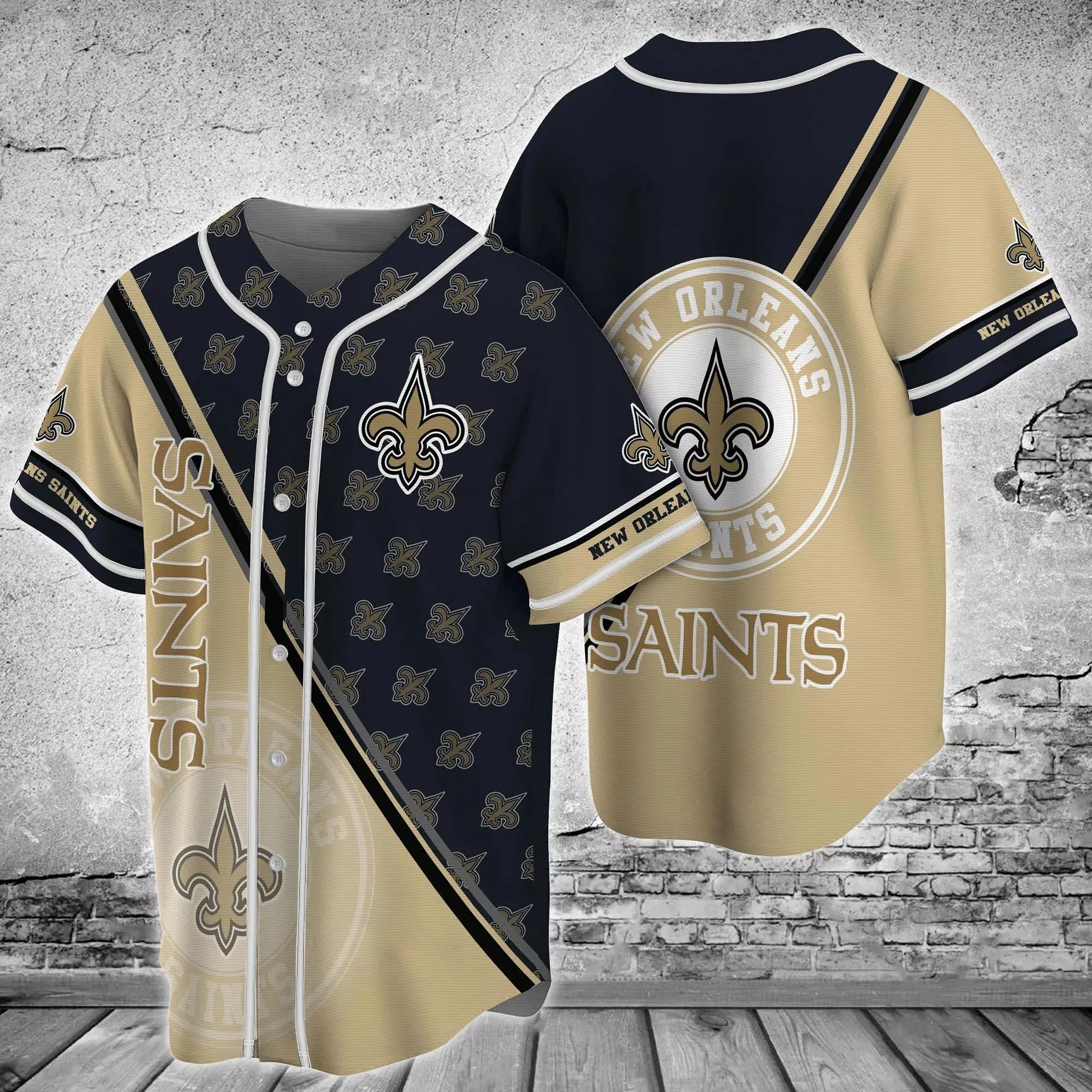 New Orleans Saints NFL Baseball Floral 3d Baseball Shirt