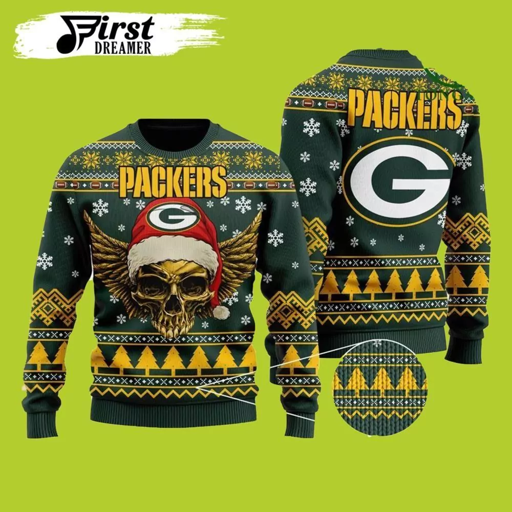 Nfl Big Logo Checker Green Bay Packers Christmas Awesome 3d ugly sweatshirt