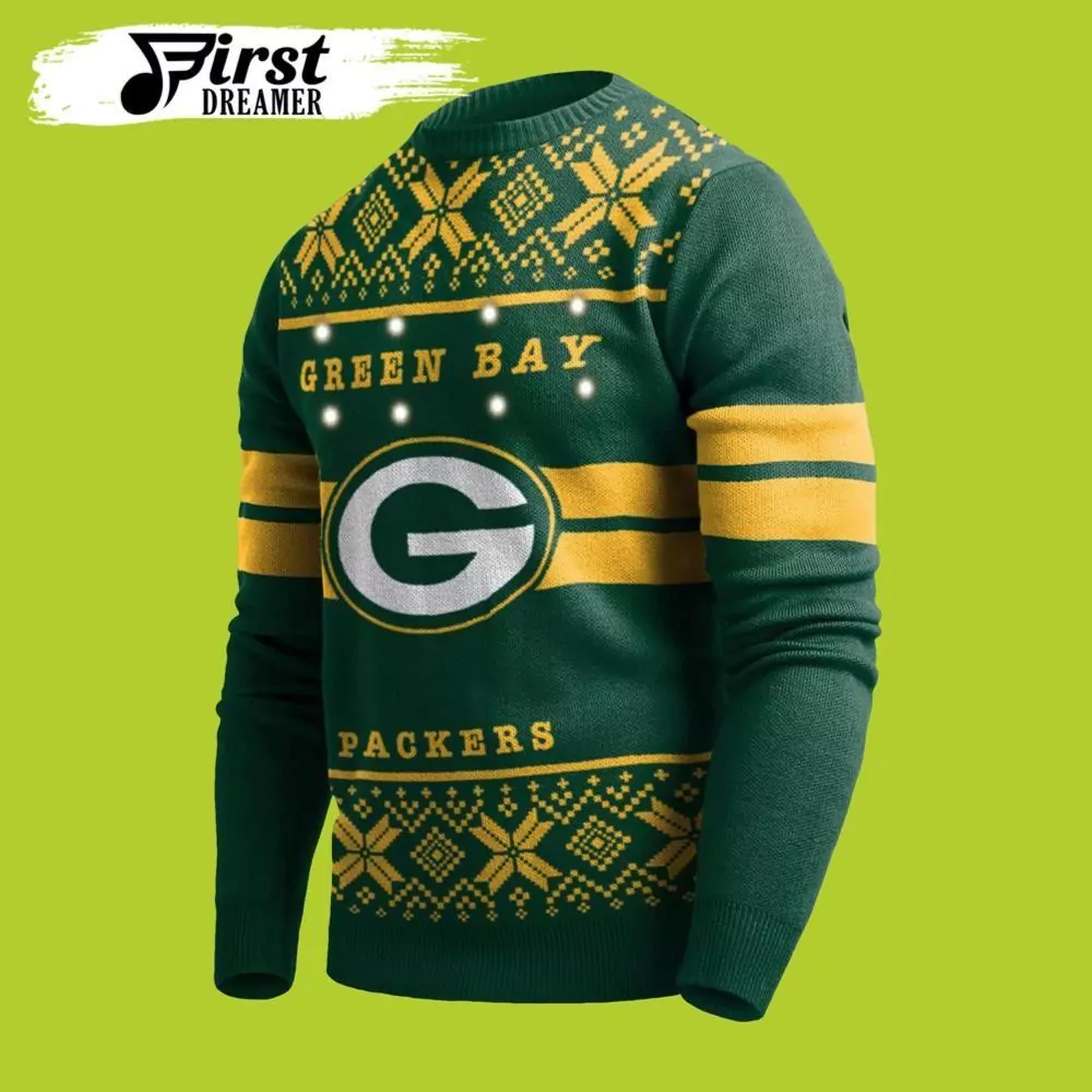 Nfl Big Logo Checker Green Bay Packers Christmas Awesome 3d ugly sweatshirt
