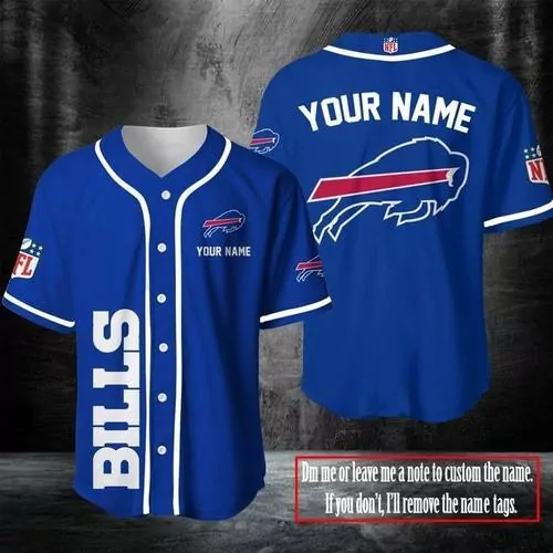 NFL Buffalo Bills Baseball Hibiscus Flower Pattern custom for fan 3d Baseball Shirt
