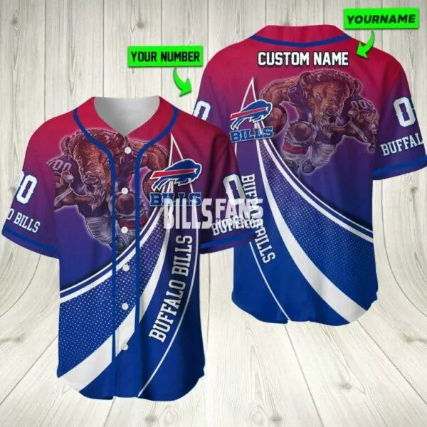 NFL Buffalo Bills Baseball Hibiscus Flower Pattern custom for fan 3d Baseball Shirt