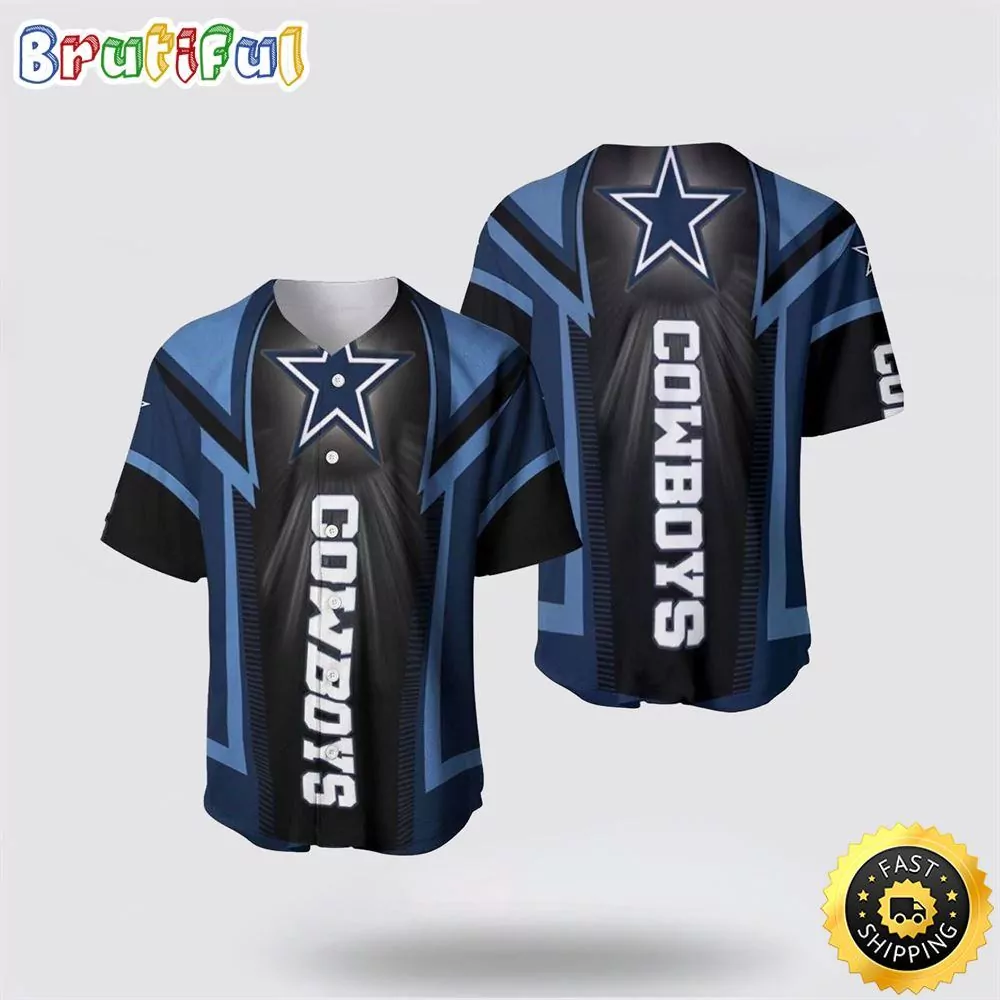 NFL Dallas Cowboys Baseball American Football Symbol Polynesian Pattern Blue 3d Baseball Shirt