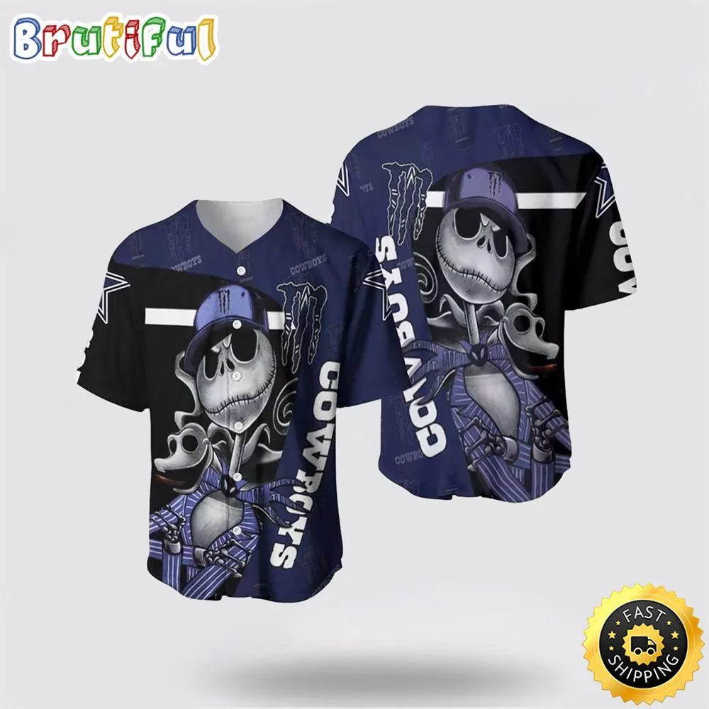 NFL Dallas Cowboys Baseball Jack Skellington And Zero Perfect Your Team Pride In Laid Back Fashion 3d Baseball Shirt