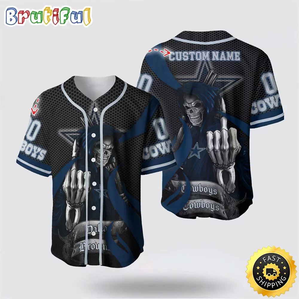 NFL Dallas Cowboys Baseball Personalized Skull Customization Options Available 3d Baseball Shirt