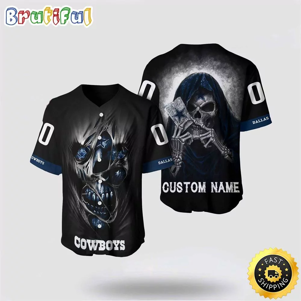 NFL Dallas Cowboys Baseball Personalized Skull Customization Options Available 3d Baseball Shirt
