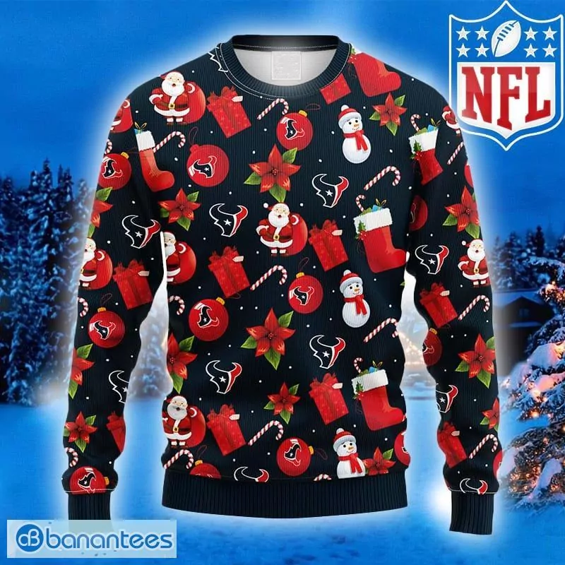 NFL Houston Texans Woolen Pattern Custom Name Christmas For Holiday 2023 Xmas Gifts 3d ugly sweatshirt