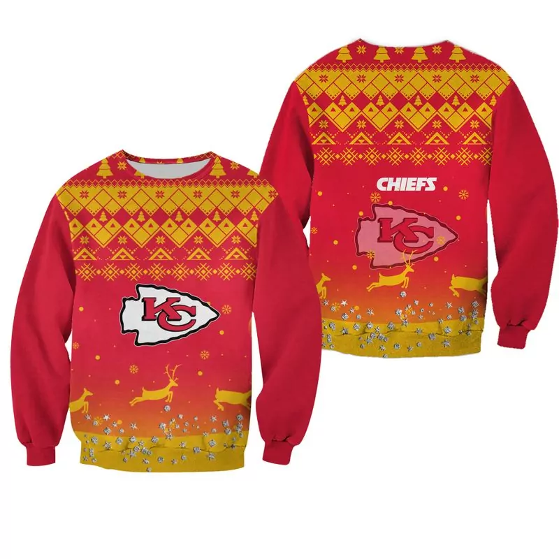 NFL Kansas City Chiefs Christmas Pattern Reindeer Limited Edition 40810 3d ugly sweatshirt