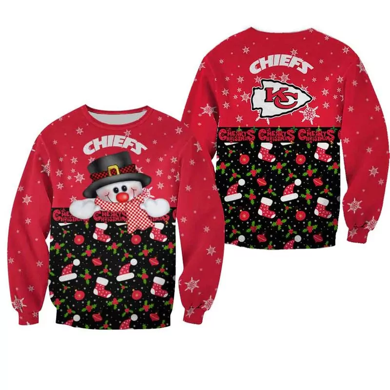 NFL Kansas City Chiefs Christmas Snowman Limited Edition 34510 3d sweatshirt