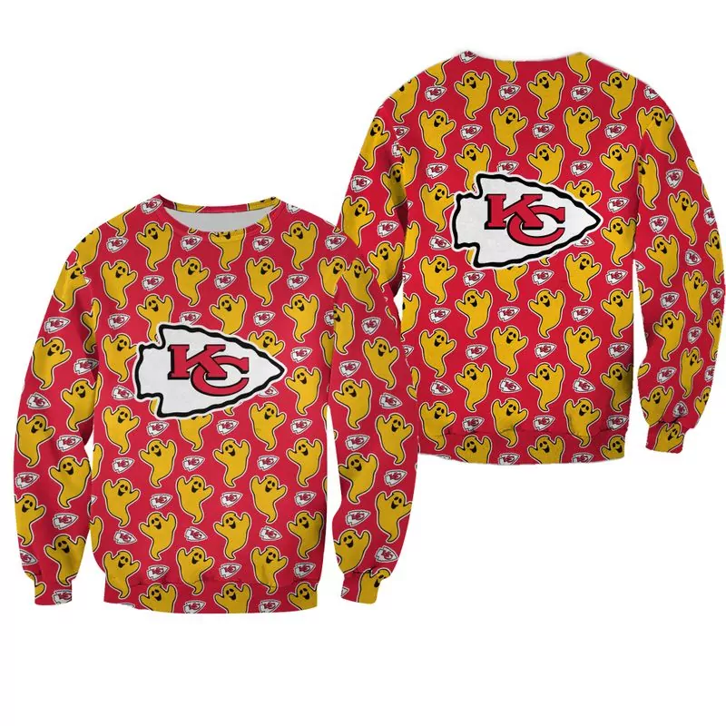NFL Kansas City Chiefs Funny Ghosts Pattern Halloween Edition 45110 3d sweatshirt