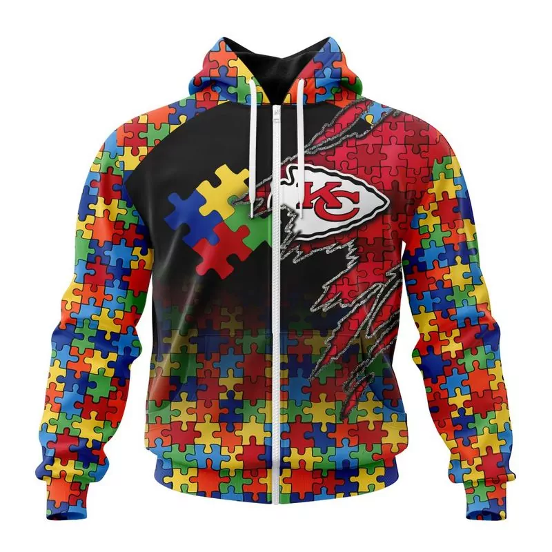 Nfl Kansas City Chiefs Special Autism Awareness Design Zip 3d