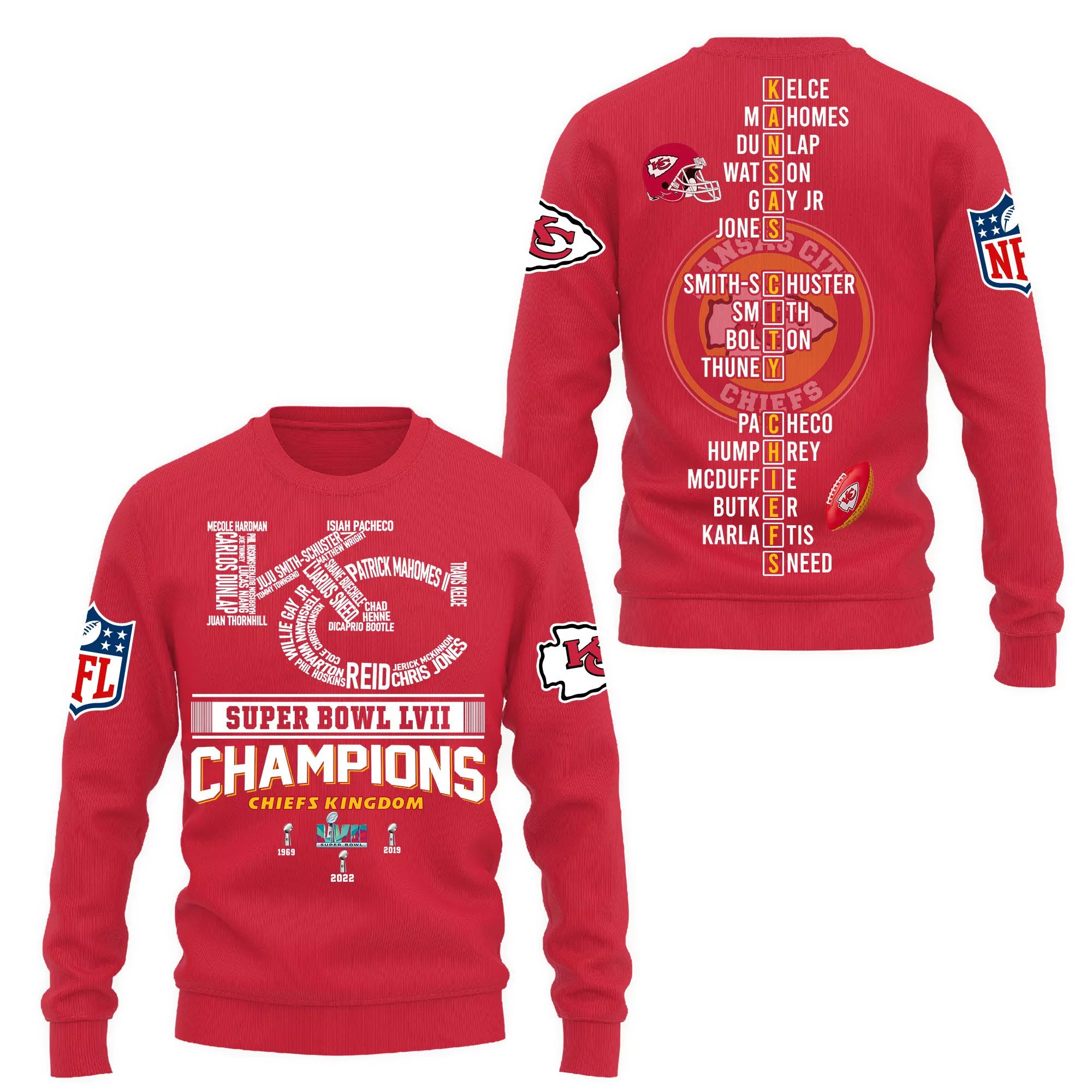 NFL Kansas City Chiefs Super Bowl LVII Champions Sweatshirt 3d sweatshirt