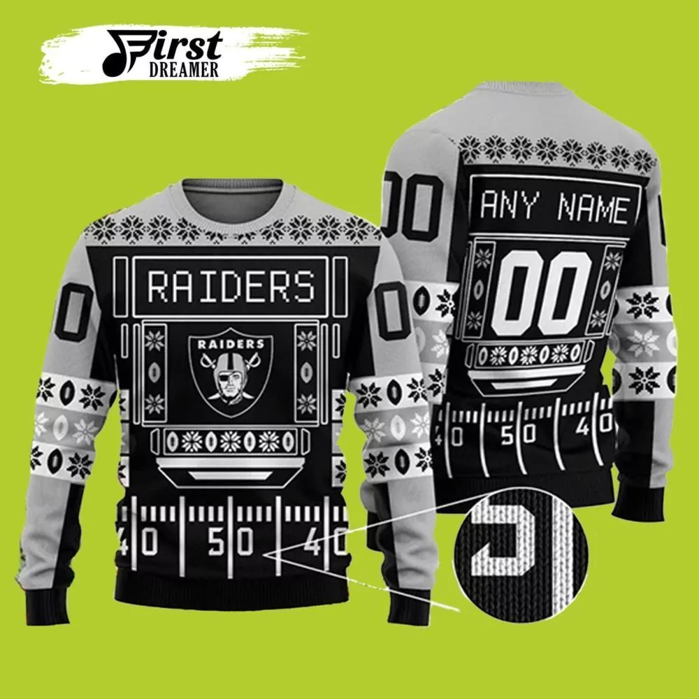 Nfl Las Vegas Raiders Playing Field Las Vegas Raiders Christmas 3d ugly sweatshirt