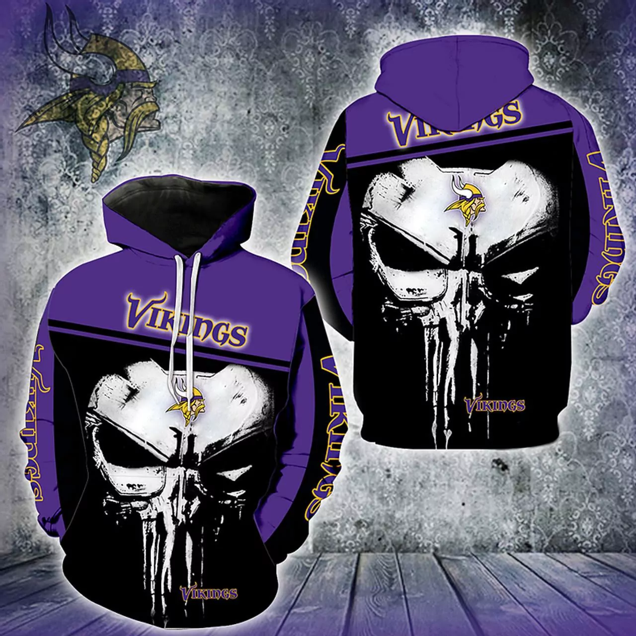 NFL Minnesota Vikings Skull s 3d