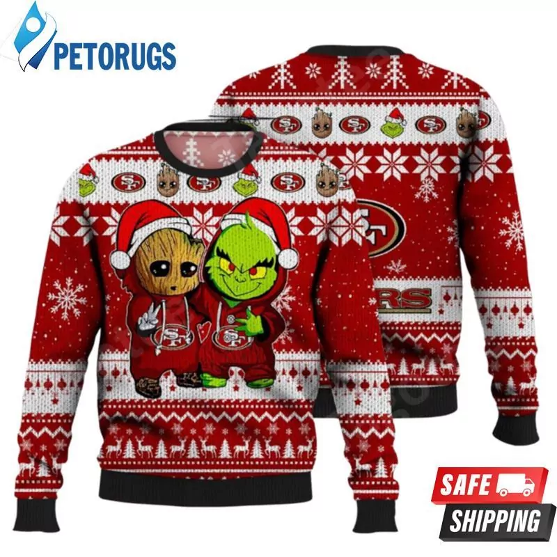 NFL San Francisco 49ers Personalized Name And Number Christmas 3d ugly sweatshirt
