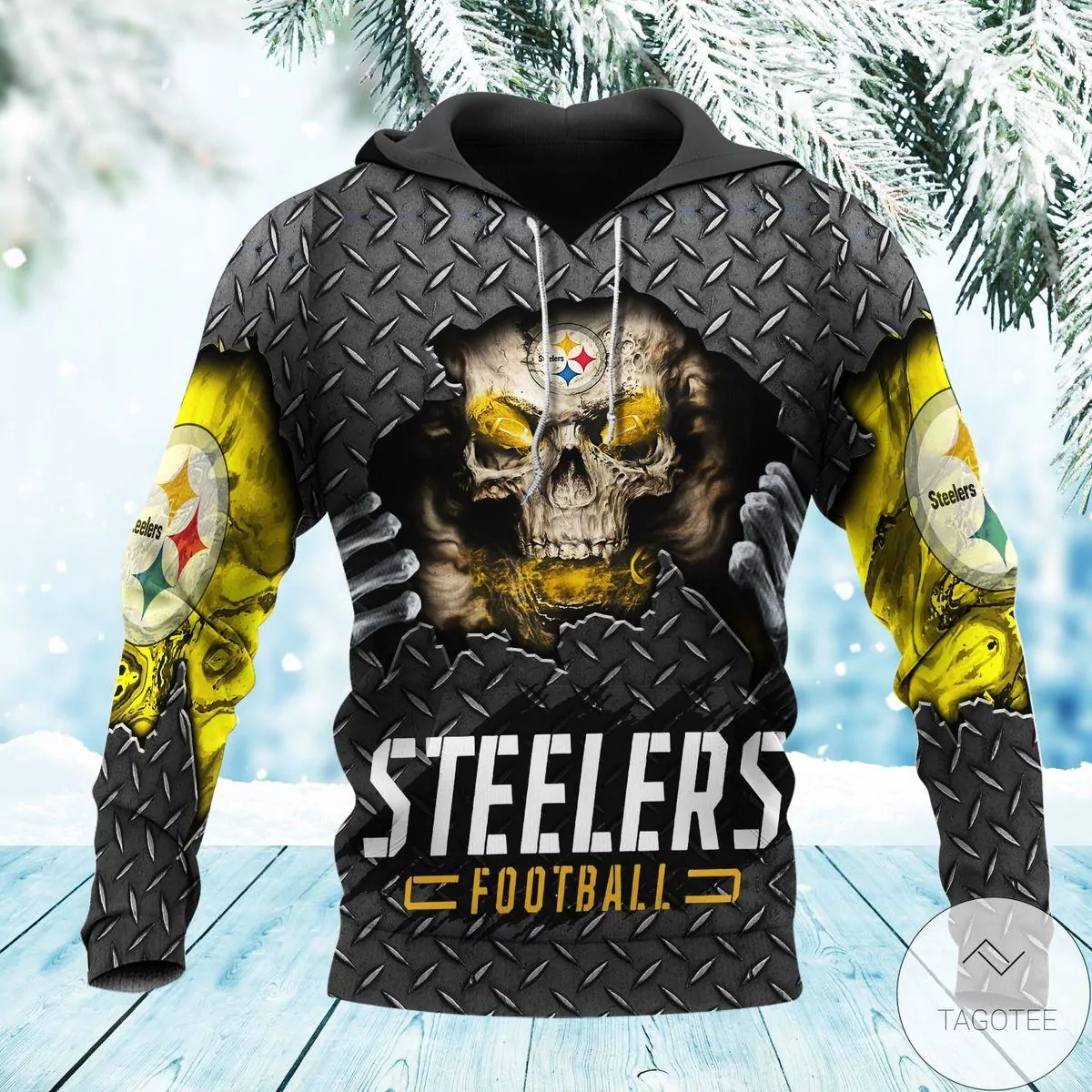 NFL Skull in Pittsburgh Steelers Football for fan 3d