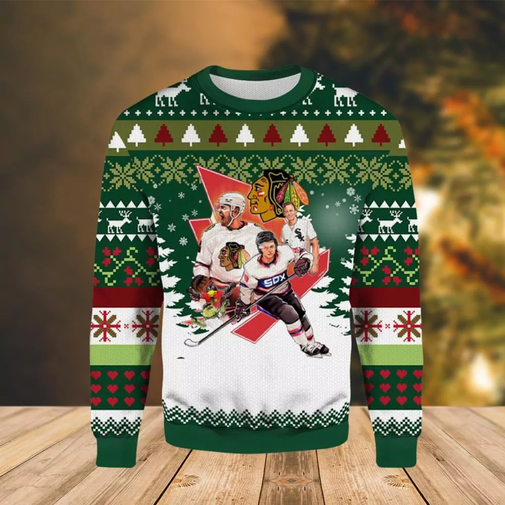 Nhl Chicago Blackhawks Christmas 3d ugly sweatshirt
