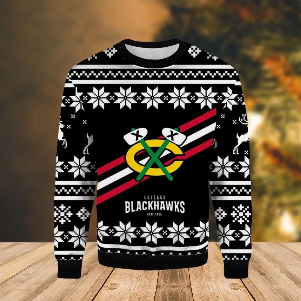 Nhl Chicago Blackhawks Christmas 3d ugly sweatshirt