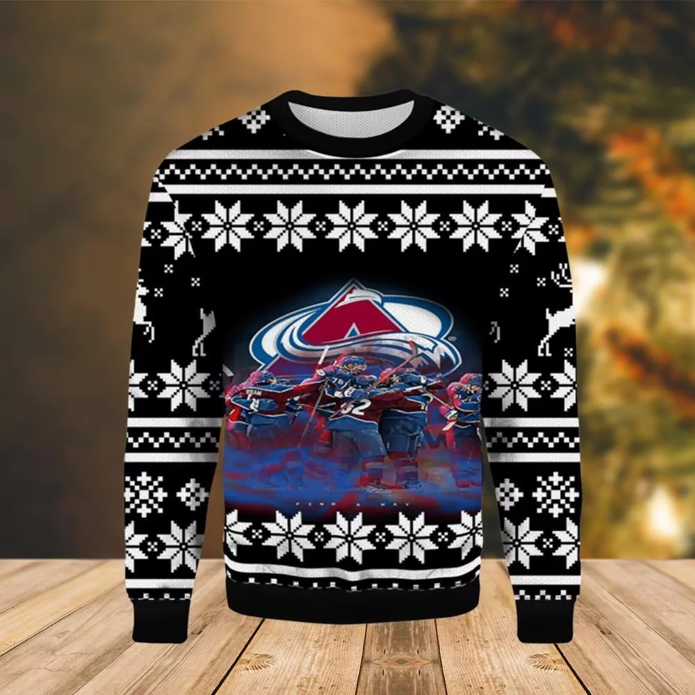 Nhl Colorado Avalanche Est 1972 Christmas Limited 3d ugly sweatshirt