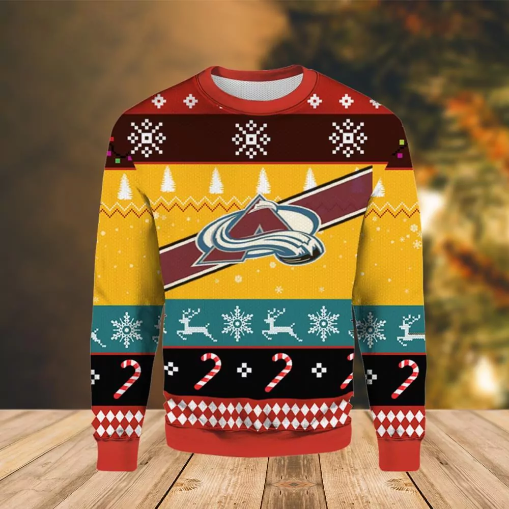 Nhl Colorado Avalanche Est 1972 Christmas Limited 3d ugly sweatshirt