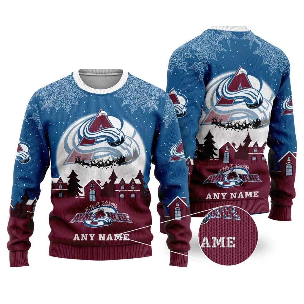 Nhl Colorado Avalanche Est 1972 Christmas Limited 3d ugly sweatshirt