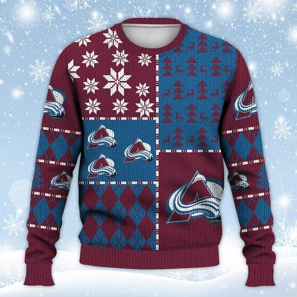 Nhl Colorado Avalanche Est 1972 Christmas Limited 3d ugly sweatshirt